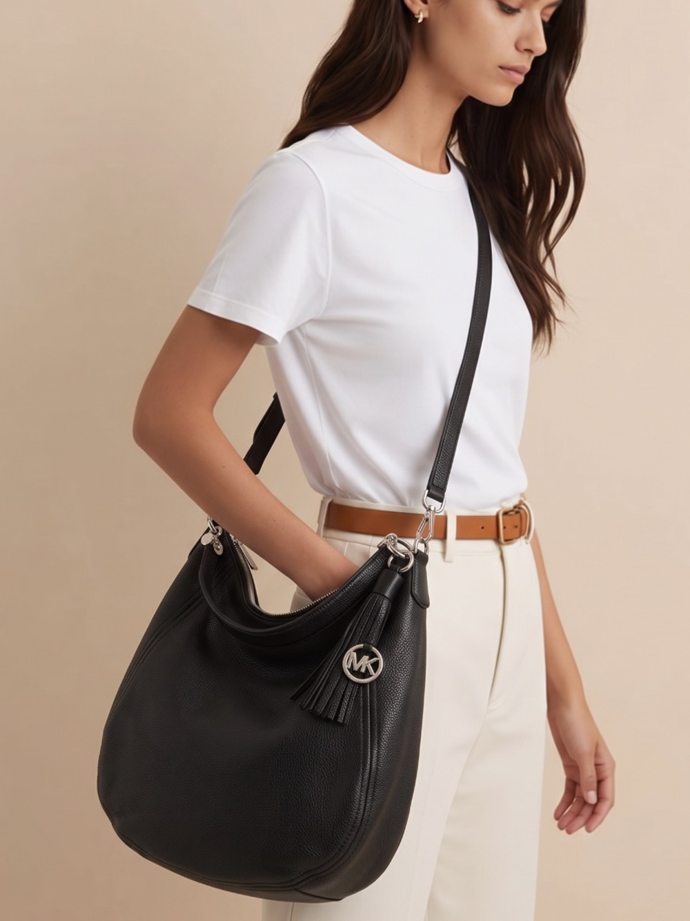 Michael Kors leather bag crossbody with long strap